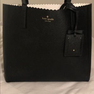 Kate Spade Black Scalloped Shoulder Tote